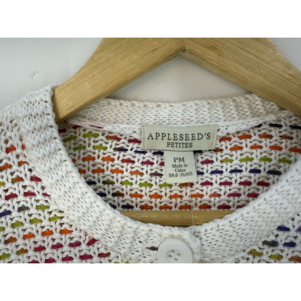 NEW VITANGE Appleseeds Women Sz PM Crochet Cardigan Sweater - Picture 5 of 15
